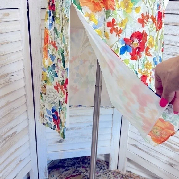 DRESS THE POPULATION * Mena Asymetric Chiffon Cut Out Side Slit Pocket Dress - Picture 14 of 15